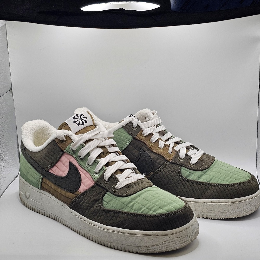 Nike Men's Air Force One Toasty Quilted Green Pink 11.0 Clean